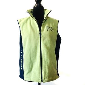 Team USA Olympics Fleece Vest Colorblock Zip Up Lg